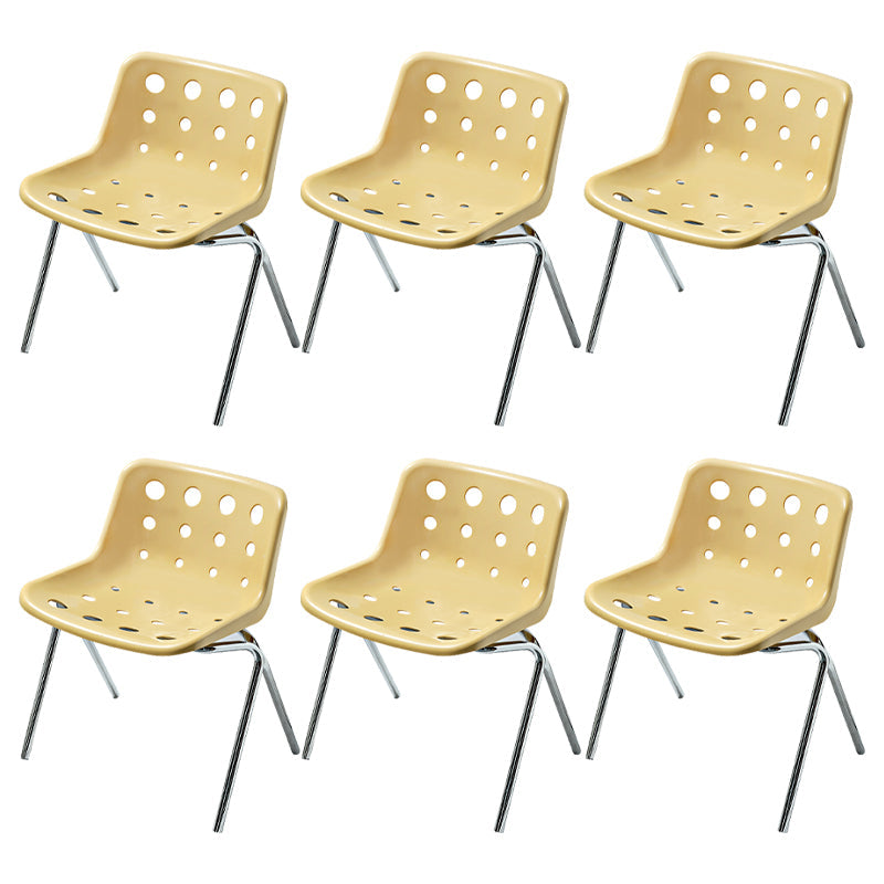 Silla de comedor sin brazo de plástico de plástico plástico plástico plástico