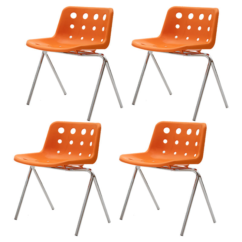 Silla de comedor sin brazo de plástico de plástico plástico plástico plástico