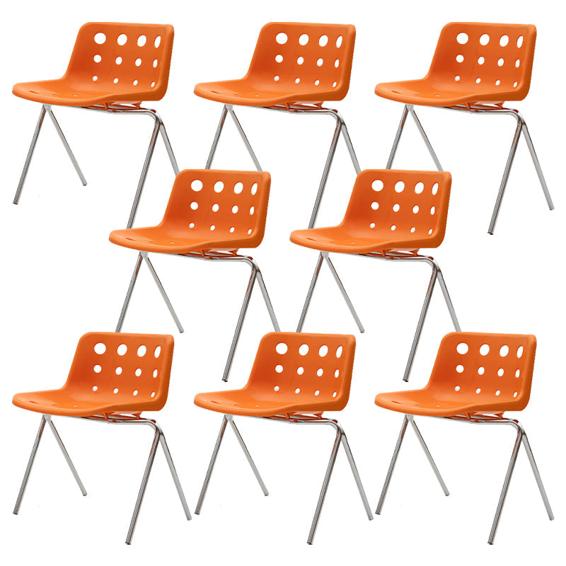 Silla de comedor sin brazo de plástico de plástico plástico plástico plástico