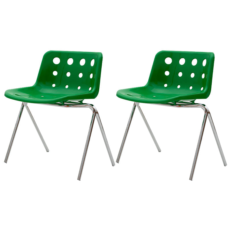 Silla de comedor sin brazo de plástico de plástico plástico plástico plástico