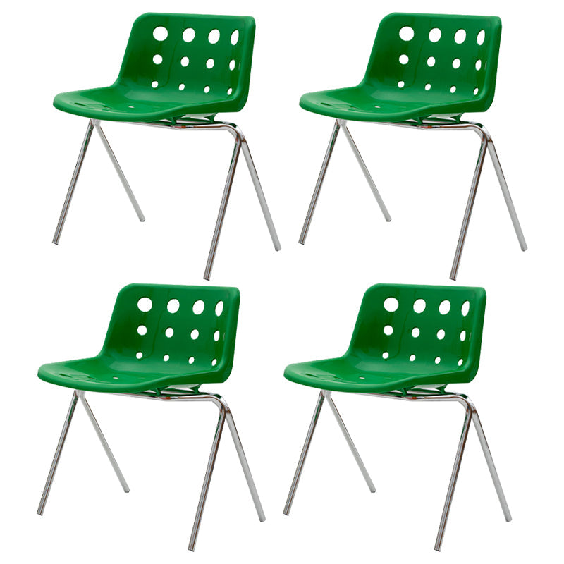 Silla de comedor sin brazo de plástico de plástico plástico plástico plástico