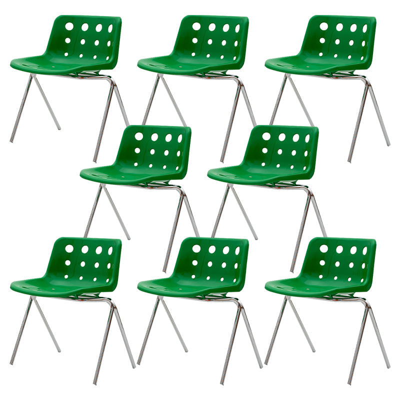 Silla de comedor sin brazo de plástico de plástico plástico plástico plástico