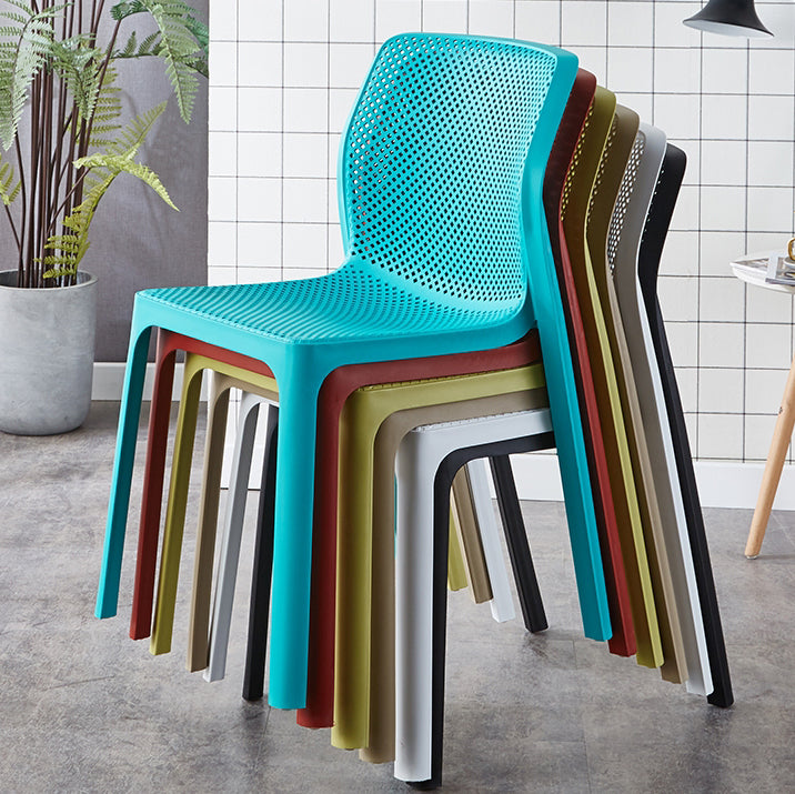 Contemporary Style Low Back Plastic Dining Side Chair for Home Use Clearhalo 'Dining Chairs' 'Dining Tables & Seating' 'dining_chair' 'furn' 'furn_dining_chair' 'Furniture' 'Kitchen & Dining Furniture' 7778373