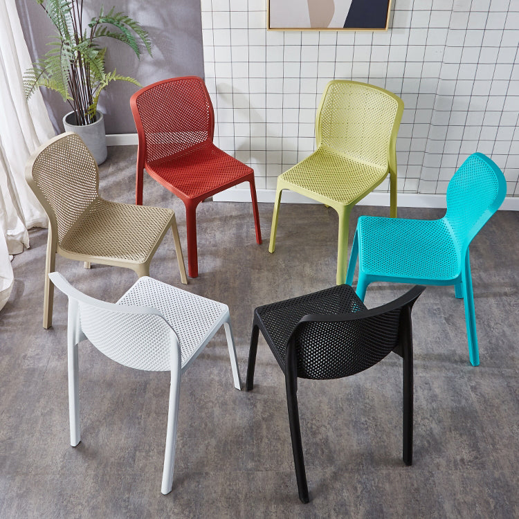 Contemporary Style Low Back Plastic Dining Side Chair for Home Use Clearhalo 'Dining Chairs' 'Dining Tables & Seating' 'dining_chair' 'furn' 'furn_dining_chair' 'Furniture' 'Kitchen & Dining Furniture' 7778374