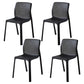 Contemporary Style Low Back Plastic Dining Side Chair for Home Use Black 4 Piece Set Clearhalo 'Dining Chairs' 'Dining Tables & Seating' 'dining_chair' 'furn' 'furn_dining_chair' 'Furniture' 'Kitchen & Dining Furniture' 7778375