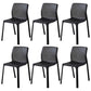 Contemporary Style Low Back Plastic Dining Side Chair for Home Use Black 6 Piece Set Clearhalo 'Dining Chairs' 'Dining Tables & Seating' 'dining_chair' 'furn' 'furn_dining_chair' 'Furniture' 'Kitchen & Dining Furniture' 7778377