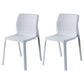 Contemporary Style Low Back Plastic Dining Side Chair for Home Use White 2 Piece Set Clearhalo 'Dining Chairs' 'Dining Tables & Seating' 'dining_chair' 'furn' 'furn_dining_chair' 'Furniture' 'Kitchen & Dining Furniture' 7778383