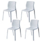Contemporary Style Low Back Plastic Dining Side Chair for Home Use White 4 Piece Set Clearhalo 'Dining Chairs' 'Dining Tables & Seating' 'dining_chair' 'furn' 'furn_dining_chair' 'Furniture' 'Kitchen & Dining Furniture' 7778385
