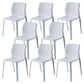 Contemporary Style Low Back Plastic Dining Side Chair for Home Use White 8 Piece Set Clearhalo 'Dining Chairs' 'Dining Tables & Seating' 'dining_chair' 'furn' 'furn_dining_chair' 'Furniture' 'Kitchen & Dining Furniture' 7778388