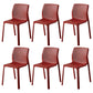 Contemporary Style Low Back Plastic Dining Side Chair for Home Use Red 6 Piece Set Clearhalo 'Dining Chairs' 'Dining Tables & Seating' 'dining_chair' 'furn' 'furn_dining_chair' 'Furniture' 'Kitchen & Dining Furniture' 7778393
