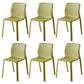 Contemporary Style Low Back Plastic Dining Side Chair for Home Use Yellow 6 Piece Set Clearhalo 'Dining Chairs' 'Dining Tables & Seating' 'dining_chair' 'furn' 'furn_dining_chair' 'Furniture' 'Kitchen & Dining Furniture' 7778398