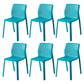 Contemporary Style Low Back Plastic Dining Side Chair for Home Use Blue 6 Piece Set Clearhalo 'Dining Chairs' 'Dining Tables & Seating' 'dining_chair' 'furn' 'furn_dining_chair' 'Furniture' 'Kitchen & Dining Furniture' 7778403