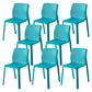 Contemporary Style Low Back Plastic Dining Side Chair for Home Use Blue 8 Piece Set Clearhalo 'Dining Chairs' 'Dining Tables & Seating' 'dining_chair' 'furn' 'furn_dining_chair' 'Furniture' 'Kitchen & Dining Furniture' 7778404