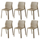 Contemporary Style Low Back Plastic Dining Side Chair for Home Use Camel 6 Piece Set Clearhalo 'Dining Chairs' 'Dining Tables & Seating' 'dining_chair' 'furn' 'furn_dining_chair' 'Furniture' 'Kitchen & Dining Furniture' 7778408