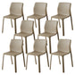 Contemporary Style Low Back Plastic Dining Side Chair for Home Use Camel 8 Piece Set Clearhalo 'Dining Chairs' 'Dining Tables & Seating' 'dining_chair' 'furn' 'furn_dining_chair' 'Furniture' 'Kitchen & Dining Furniture' 7778409