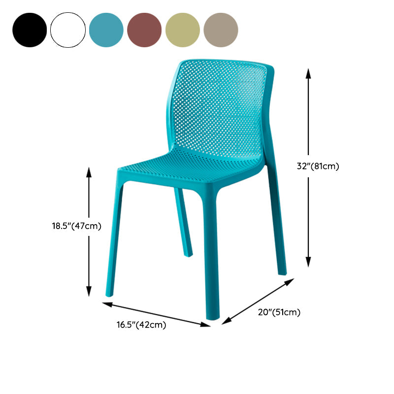 Contemporary Style Low Back Plastic Dining Side Chair for Home Use Clearhalo 'Dining Chairs' 'Dining Tables & Seating' 'dining_chair' 'furn' 'furn_dining_chair' 'Furniture' 'Kitchen & Dining Furniture' 7778410