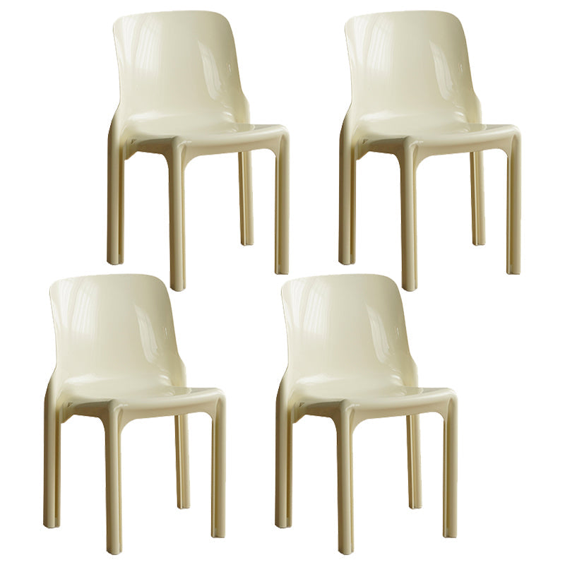 Eigentijdse stijl plastic 4 benen eetkamerstoel voor thuis