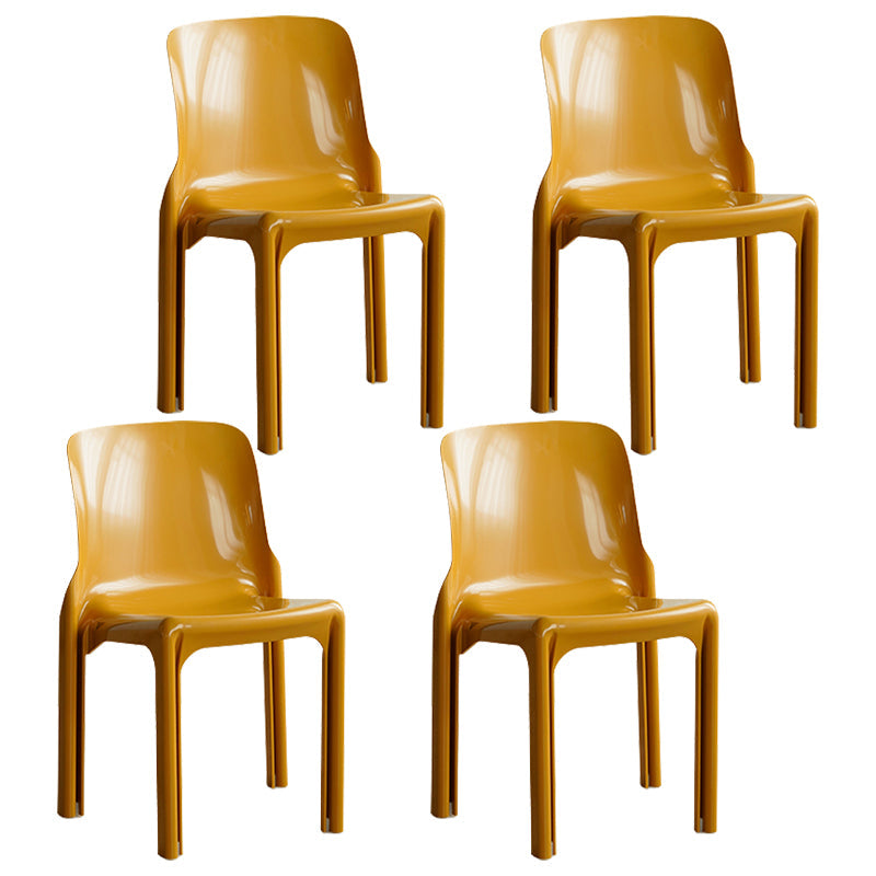 Eigentijdse stijl plastic 4 benen eetkamerstoel voor thuis