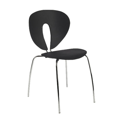 Moderne open rug plastic eetkamer zilveren been eetstoel