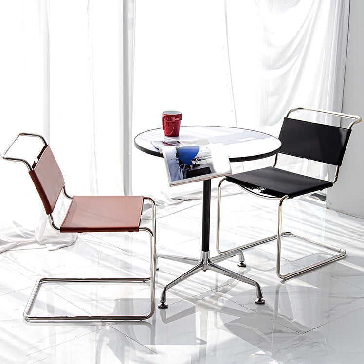 Contemporary Style Open Back Leather Armless Dining Side Chair for Home Clearhalo 'Dining Chairs' 'Dining Tables & Seating' 'dining_chair' 'furn' 'furn_dining_chair' 'Furniture' 'Kitchen & Dining Furniture' 7778473