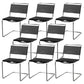Contemporary Style Open Back Leather Armless Dining Side Chair for Home Black 8 Piece Set Clearhalo 'Dining Chairs' 'Dining Tables & Seating' 'dining_chair' 'furn' 'furn_dining_chair' 'Furniture' 'Kitchen & Dining Furniture' 7778474