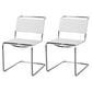Contemporary Style Open Back Leather Armless Dining Side Chair for Home White 2 Piece Set Clearhalo 'Dining Chairs' 'Dining Tables & Seating' 'dining_chair' 'furn' 'furn_dining_chair' 'Furniture' 'Kitchen & Dining Furniture' 7778477