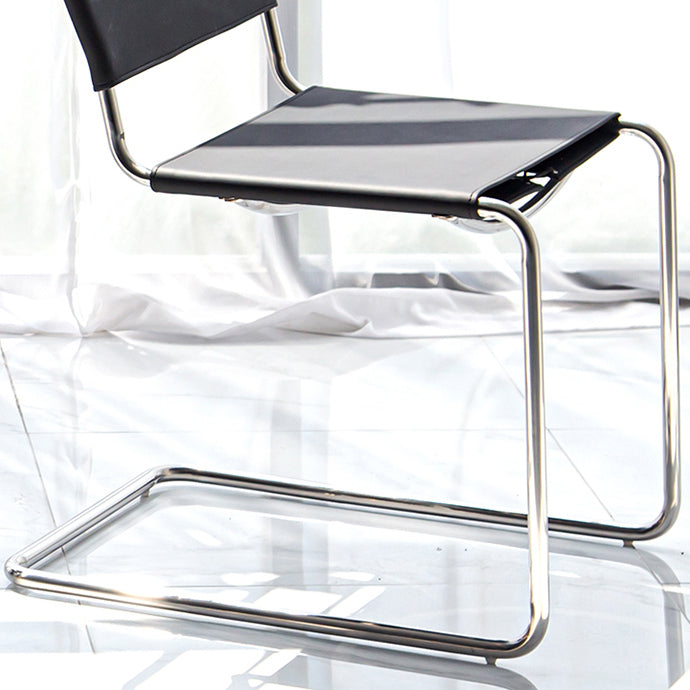 Contemporary Style Open Back Leather Armless Dining Side Chair for Home Clearhalo 'Dining Chairs' 'Dining Tables & Seating' 'dining_chair' 'furn' 'furn_dining_chair' 'Furniture' 'Kitchen & Dining Furniture' 7778481