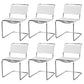 Contemporary Style Open Back Leather Armless Dining Side Chair for Home White 6 Piece Set Clearhalo 'Dining Chairs' 'Dining Tables & Seating' 'dining_chair' 'furn' 'furn_dining_chair' 'Furniture' 'Kitchen & Dining Furniture' 7778482