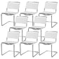Contemporary Style Open Back Leather Armless Dining Side Chair for Home White 8 Piece Set Clearhalo 'Dining Chairs' 'Dining Tables & Seating' 'dining_chair' 'furn' 'furn_dining_chair' 'Furniture' 'Kitchen & Dining Furniture' 7778484