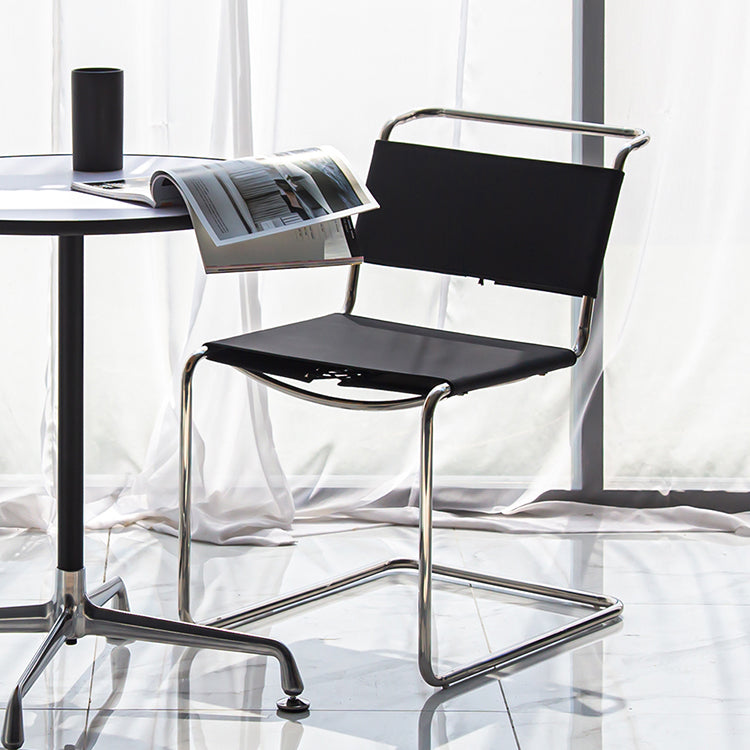 Contemporary Style Open Back Leather Armless Dining Side Chair for Home Clearhalo 'Dining Chairs' 'Dining Tables & Seating' 'dining_chair' 'furn' 'furn_dining_chair' 'Furniture' 'Kitchen & Dining Furniture' 7778485