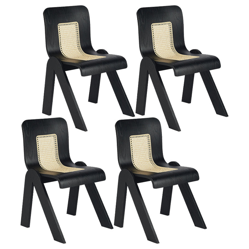 Comedor contemporáneo silla de comedor de madera maciza de madera maciza sin brazo