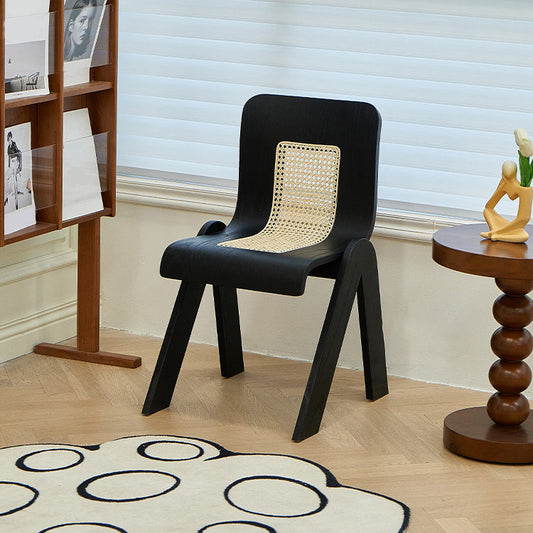 Comedor contemporáneo silla de comedor de madera maciza de madera maciza sin brazo