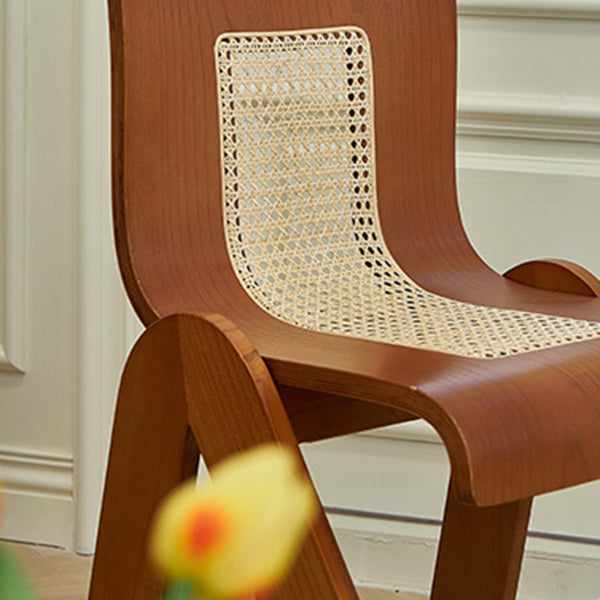 Comedor contemporáneo silla de comedor de madera maciza de madera maciza sin brazo