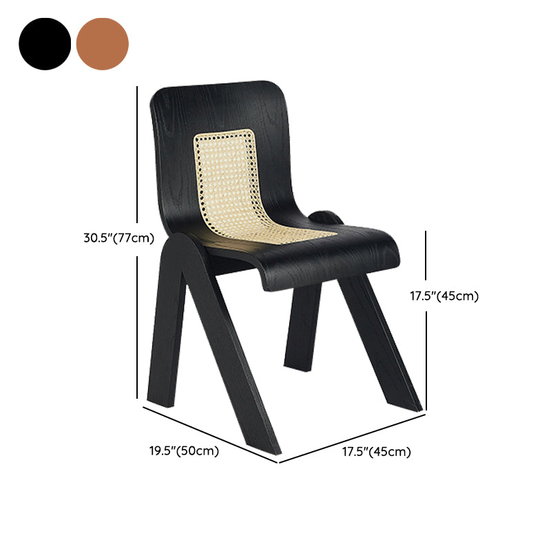 Comedor contemporáneo silla de comedor de madera maciza de madera maciza sin brazo