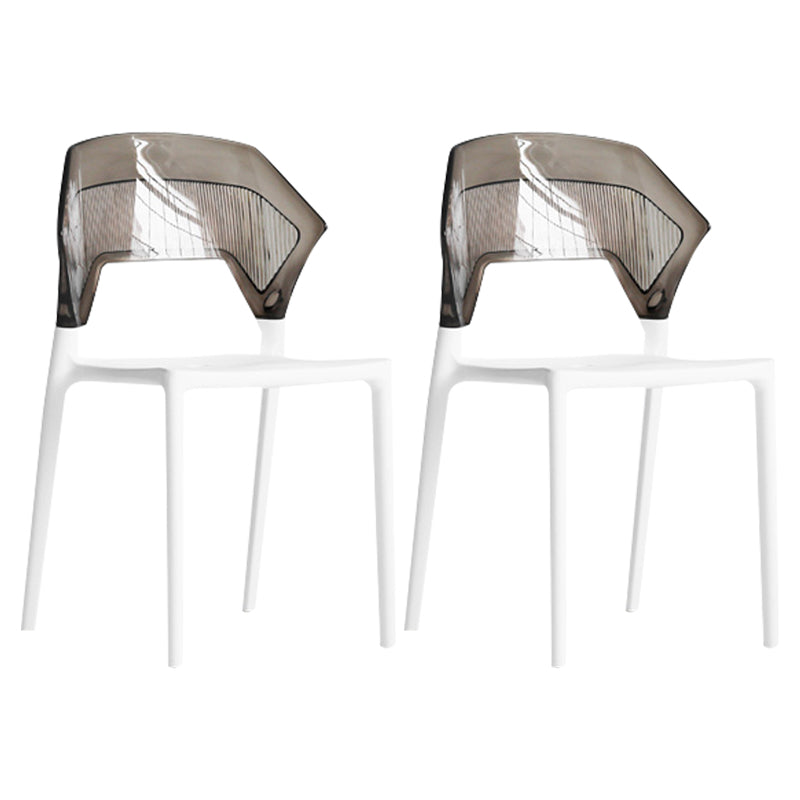 Moderne eetkamer wingback wingback armloze plastic stapel eetkamerstoel