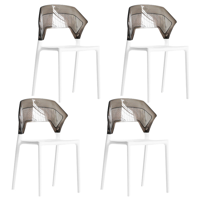 Moderne eetkamer wingback wingback armloze plastic stapel eetkamerstoel