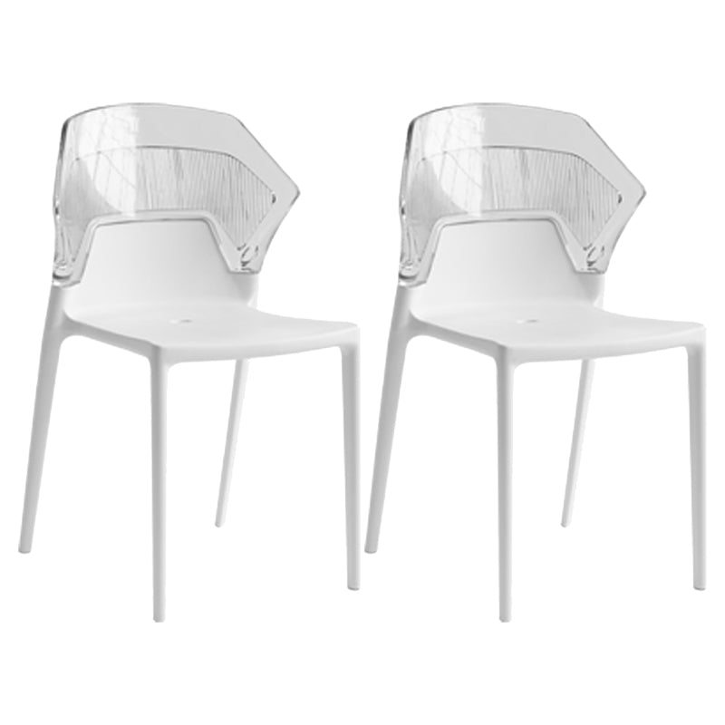 Moderne eetkamer wingback wingback armloze plastic stapel eetkamerstoel