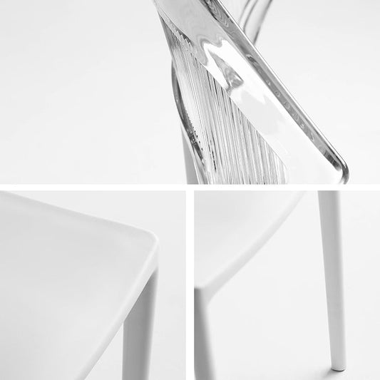 Silla de comedor de plástico para alas sin brazo de ala sin brazo