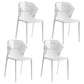 Moderne eetkamer wingback wingback armloze plastic stapel eetkamerstoel