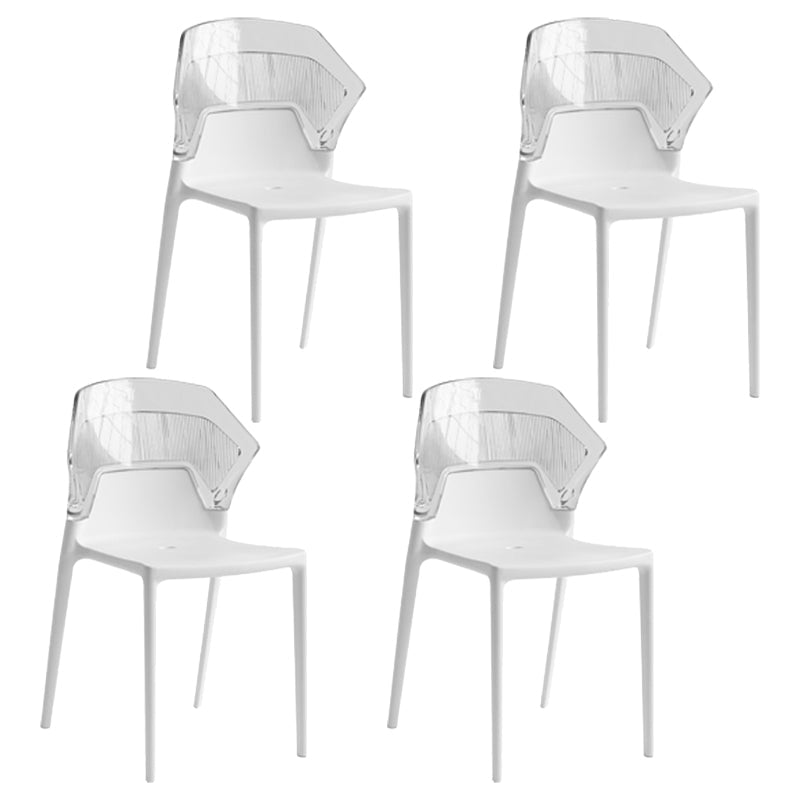 Moderne eetkamer wingback wingback armloze plastic stapel eetkamerstoel