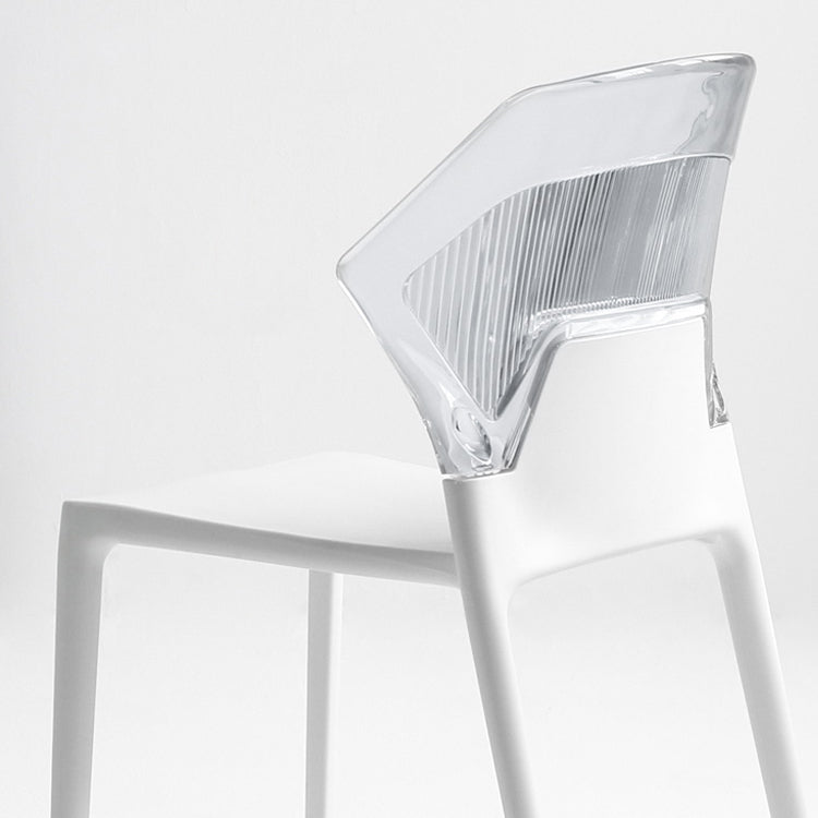 Moderne eetkamer wingback wingback armloze plastic stapel eetkamerstoel