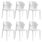 Moderne eetkamer wingback wingback armloze plastic stapel eetkamerstoel