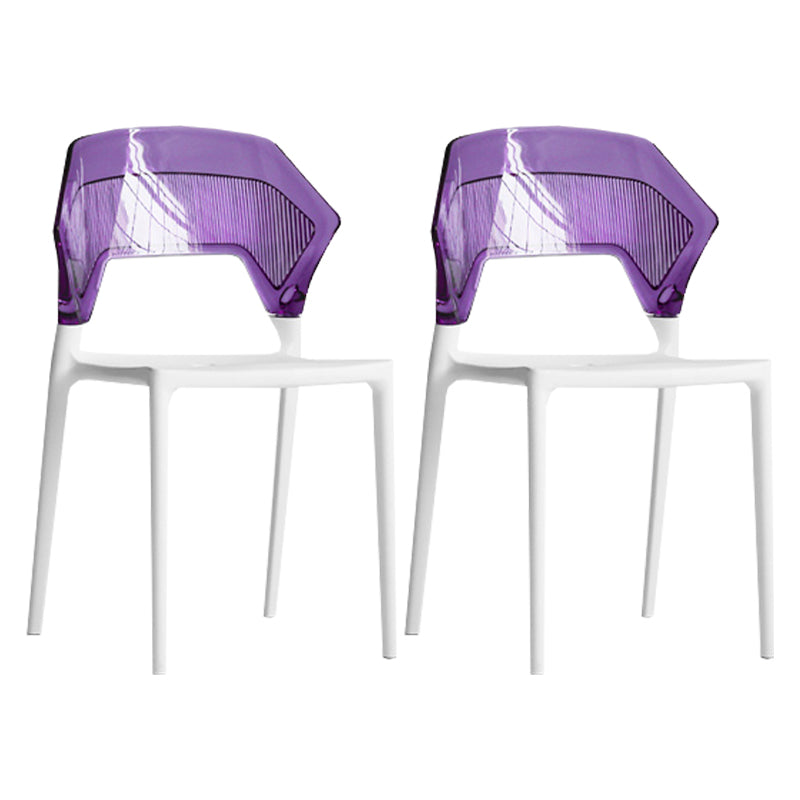 Moderne eetkamer wingback wingback armloze plastic stapel eetkamerstoel