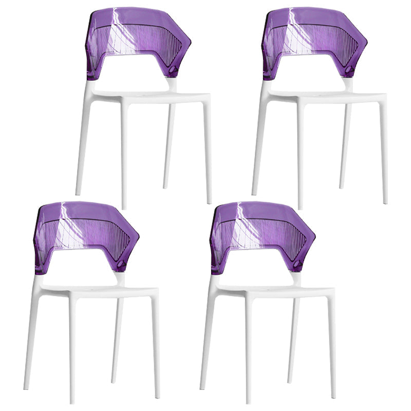 Moderne eetkamer wingback wingback armloze plastic stapel eetkamerstoel