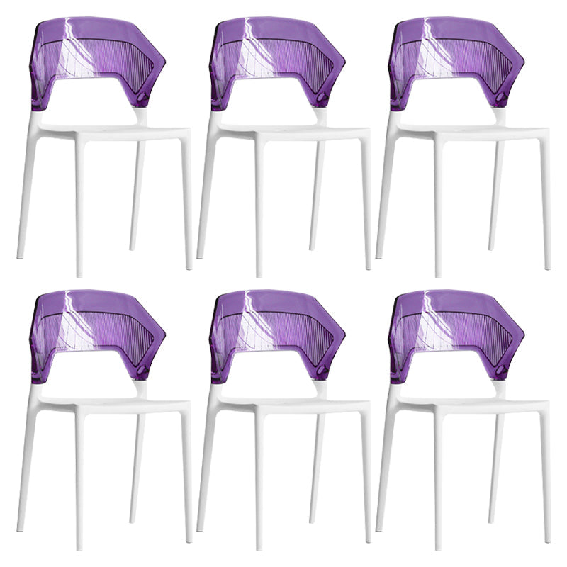 Moderne eetkamer wingback wingback armloze plastic stapel eetkamerstoel