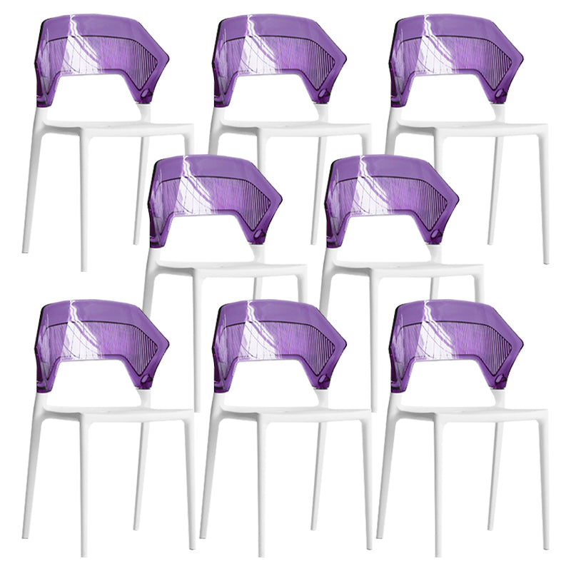 Moderne eetkamer wingback wingback armloze plastic stapel eetkamerstoel