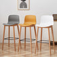 Tabouret de bar en plastique bas du style bas du style bas avec jambe en bois