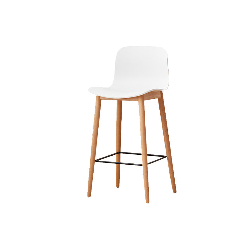 Tabouret de bar en plastique bas du style bas du style bas avec jambe en bois