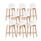 Tabouret de bar en plastique bas du style bas du style bas avec jambe en bois
