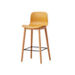 Tabouret de bar en plastique bas du style bas du style bas avec jambe en bois